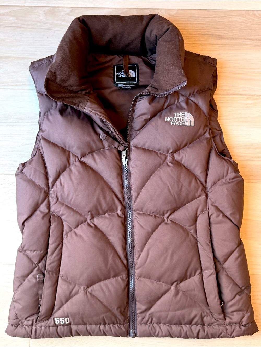 The North Face Women's Aconcagua 550 Down Vest Chocolate Brown Diamond Quilt XS